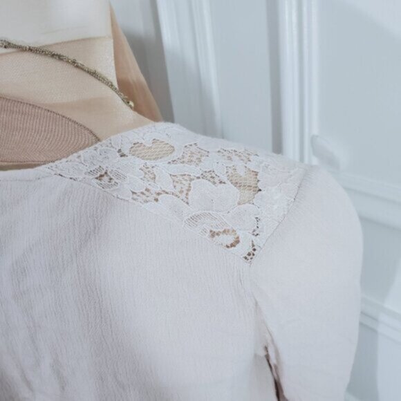 Soft Pink Bell Sleeve Cross Over Top - Picture 11 of 13